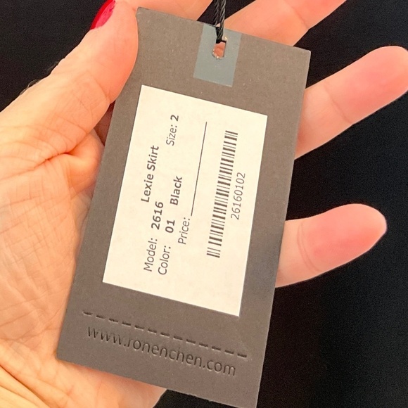 NWT Ronen Chen Pencil Skirt Back Zipper Stretch Black Capsule Wardrobe Sz 2 - Picture 10 of 13